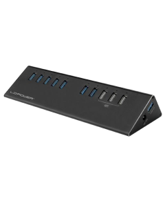 LC POWER USB 3.0 Hub 7+3-port (Crni) - LC-HUB-ALU-2B-10So cheap