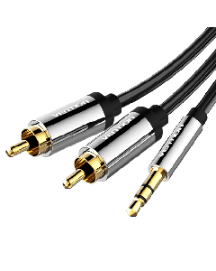 VENTION AUX audio kabl 3.5mm na 2xRCA m/m 1.5m pozlata (Crni) - BCFBG,So cheap