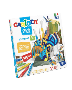 CARIOCA Flomaster set CREATE AND COLOR ELEPHANT 3D 1/18 42902So cheap