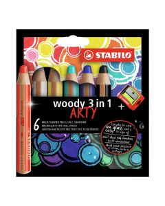 STABILO Woody 3u1 ARTY Set drvenih bojica 1/6 sa rezačemSo cheap