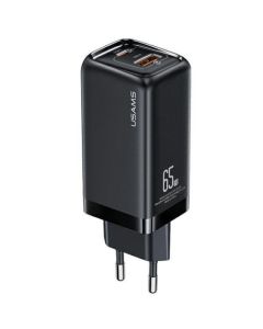 USAMS CC153TC01 USB-A + USB-C 65W (Crni) AdapterSo cheap