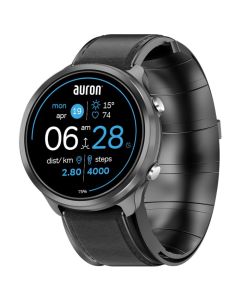 AURON SW 30 Black Leather Pametni sat sa funkcijom merenja krvnog pritiskaSo cheap