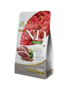 N&D QUINOA Cat Neutered Duck Broccoli Asparagus 300 g Hrana za mačkeSo cheap