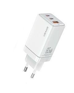 USAMS US-CC180C02 GaN USB-A/USB-C 65W (Beli) AdapterSo cheap