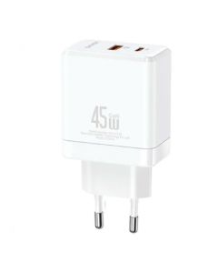 USAMS CC178TC02 GaN USB-A + USB-C 45W (Beli) AdapterSo cheap