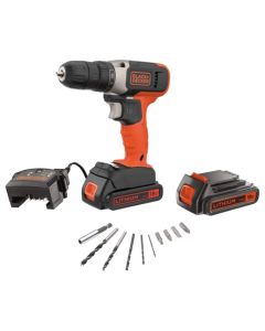 BLACK & DECKER BCD001KBA10 Akumulatorska bušilica-odvijač + 2 x baterija 2.5 Ah + set burgijaSo cheap