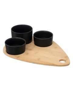 SECRET DE GOURMET Aperitif Bamboo Black Set od 3 činije i poslužavnikaSo cheap