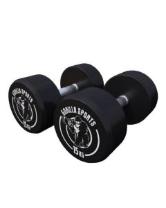 GORILLA SPORTS 2 x 15 kg Okrugle gumirane bučiceSo cheap