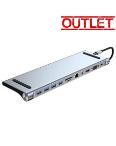 MOYE Multiport hub USB-C X11 (Srebrna) OUTLETSo cheap