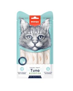 WANPY Tuna i Bakalar Kremasta poslastica za mačke 5 x 14 gSo cheap