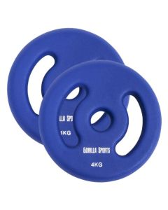 GORILLA SPORTS 2 x 4 kg Set od dva gumirana tegaSo cheap