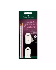 FABER CASTEL Sparkle Polyblister 2 Grafitne olovke + režač + gumica 218481 Coconut milk So cheap