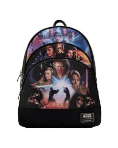 LOUNGEFLY Star Wars Trilogy 2 Triple Pocket Mini ranacSo cheap