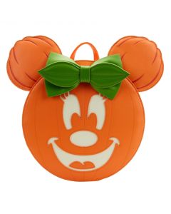 LOUNGEFLY Disney Glow Face Minnie Pumpkin Minnie Mini RanacSo cheap