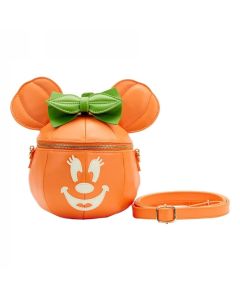 LOUNGEFLY Disney Glow Face Pumpkin Minnie Figural Crossbody TorbaSo cheap