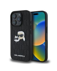 KARL LAGERFELD Zaštitna maska za iPhone 16 Pro Heads Pin BlackSo cheap